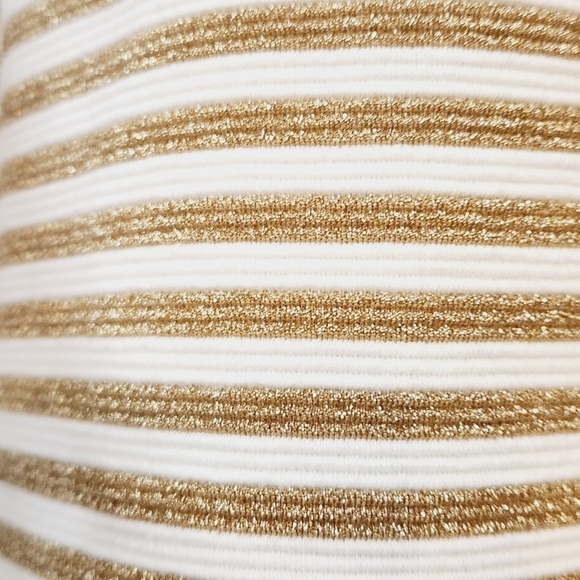 Lilly Pulitzer Brielle Gold Cameo White Ottoman Stripe Fit Flare Dress Size: XS - Picture 7 of 16
